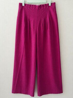 Anthropologie | Hot Pink Ultra Wide Leg Goucho Pants | Size 8